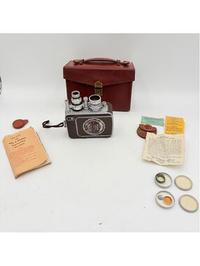 Vintage Bell & Howell Filmo Auto-8 8mm Camera Wollensak Lens Case Untested